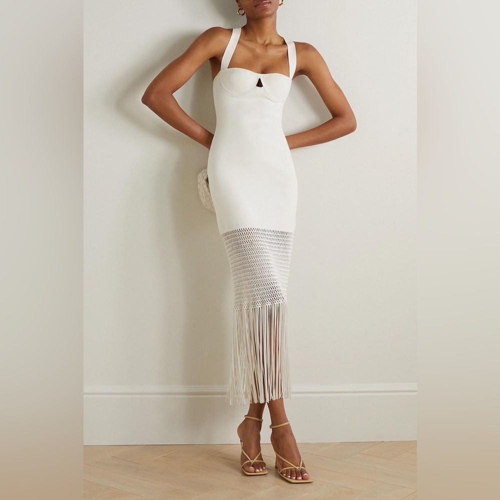 GALVAN LONDON Viscose Fringe Diana Dress NWT XS Revolve